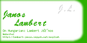 janos lambert business card